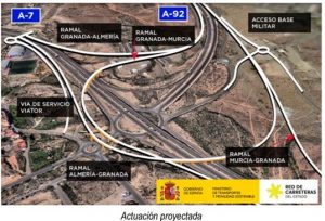 A-7 por obras de remodelación del enlace de Viator