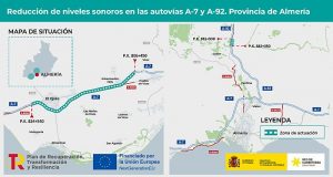 Autovia mapa reduccion de ruido