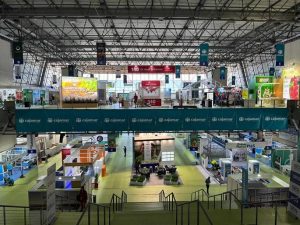 Plano general del avance del montaje de Infoagro Exhibition 2025.