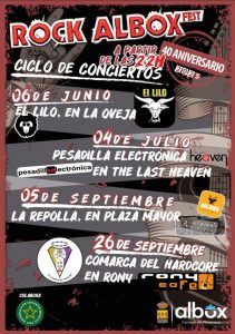 Cartel Ciclo de Conciertos 40 Aniversario Rock Albox