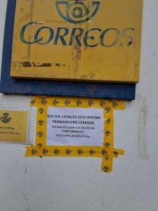 SIPCTE (Sindicato Independiente de de Correos y Telégrafos) denuncia públicamente el cierre de la Oficina Auxiliar de Correos en San Isidro de Níjar