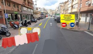 Almeria obras en el paseo circulacion aparcamiento de Obispo Orberá