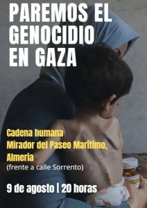 Cartel IU Gaza paseo maritimo de Almeria