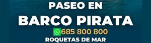 Cartel Paseo en barco pirata en Roquetas de Mar