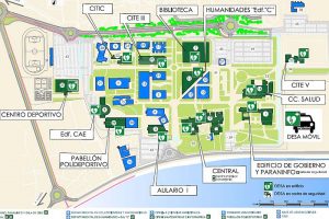 UAL Mapa de distribución de los desfibriladores instalados en el campusSEPTIEMBRE 06 2025 UBICACIÓN DESFIBRILADORES EN EL CAMPUS