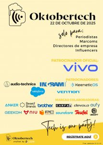 Cartel Oktobertech 2025, la fiesta para periodistas – 22 de octubre, Madrid, a partir de las 18.00 horas