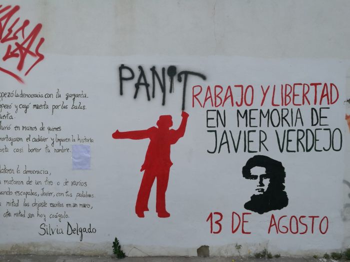 Javier Verdejo pared aniversario homenajee