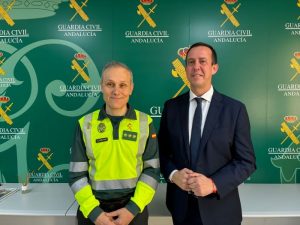 Subdelegado del Gobierno en Almeria reunión con el coronel jefe Agrupación Tráfico Andalucía