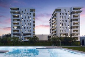 AEDAS Homes comienza las obras de su proyecto  Piscina de la promoción Elvenia de AEDAS Homes en Entrenúcleos, Dos Hermanas.