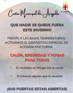 CARTEL DISPOSITIVO CENTRO MUNICIPAL DE ACOGIDA