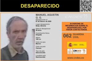 Cartel de Manuel desaparecido en Berja