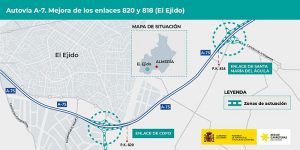 Mapa A-7 enlaces carreteras de El Ejido