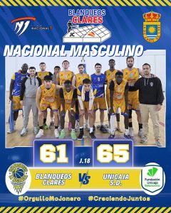 Senior Masculino Blanqueos Clares cae por la mínima ante Unicaja