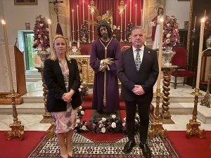 Diego Cruz y María Luisa Muñoz, anoche en la Iglesia de San Juan