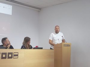 Secretario General de Industria CCOO Almeria Máximo Arevalo, se dirige al consejo de Andalucía
