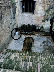 degradación que sufre el enclave de Fuente Vieja Restos del baño de los individuos