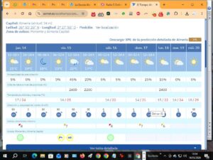 Prevision de temperaturas en Almeria 14 15 16 17 18 19 -5