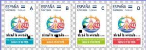 Correos sellos conmemorativos por la histórica visita del papa León XIV a España