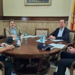 Reunión de seguridad para ultimar el dispositivo del partido entre la Ud. Almería y el Málaga CF