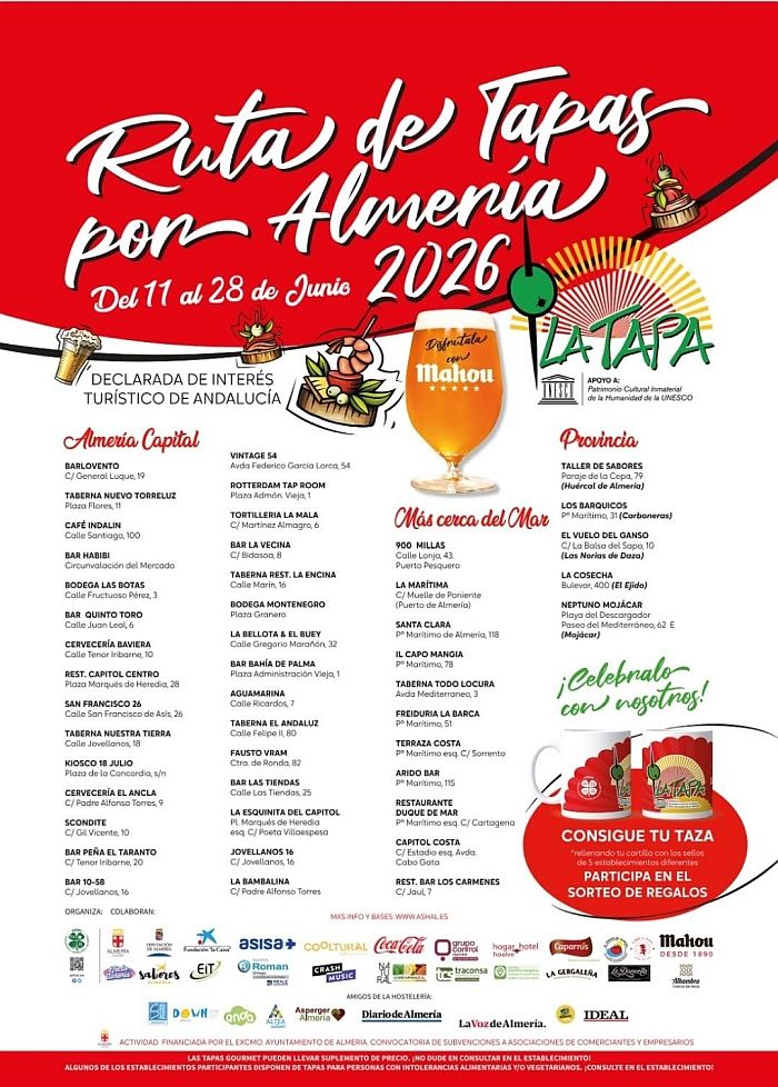 cartel ASHAL tapas
