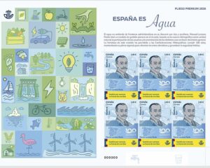 Correos emite un sello dedicado a la gestión por cuencas BOCETO PP_España es agua_Agua por gestión por cuencas_B1M0-1