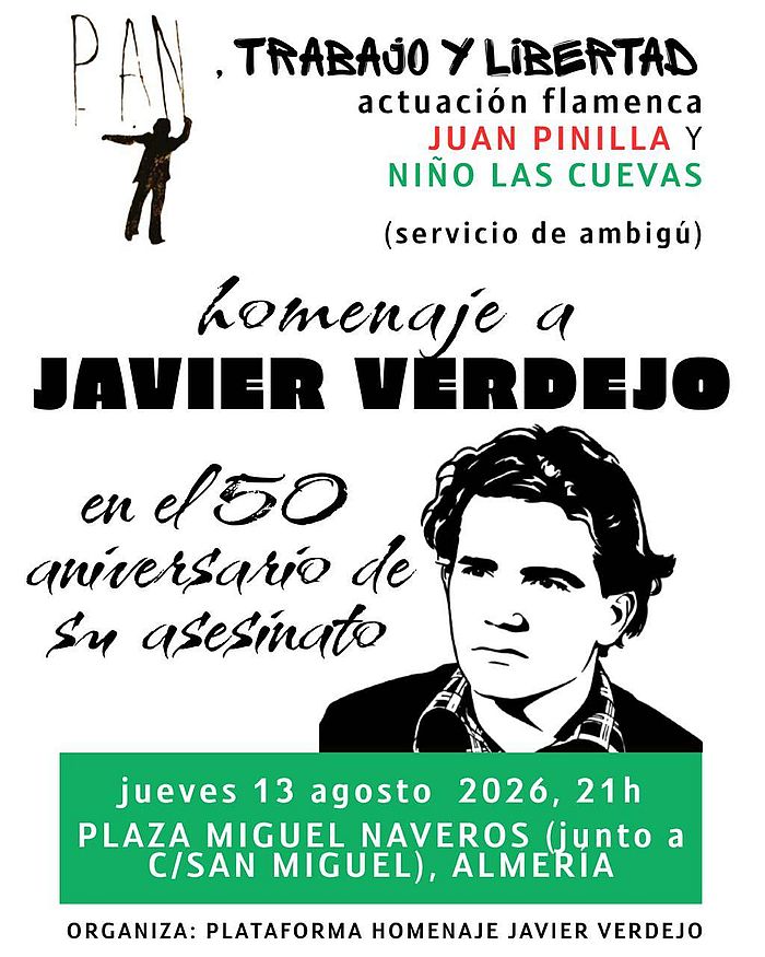 Javier Verdejo cartel homenaje en el 50º aiversario de su asesinato