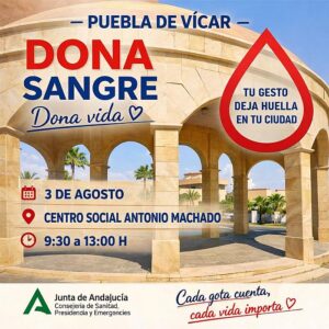 Puebla de Vicar extrancciones de sangre cartel anuncio
