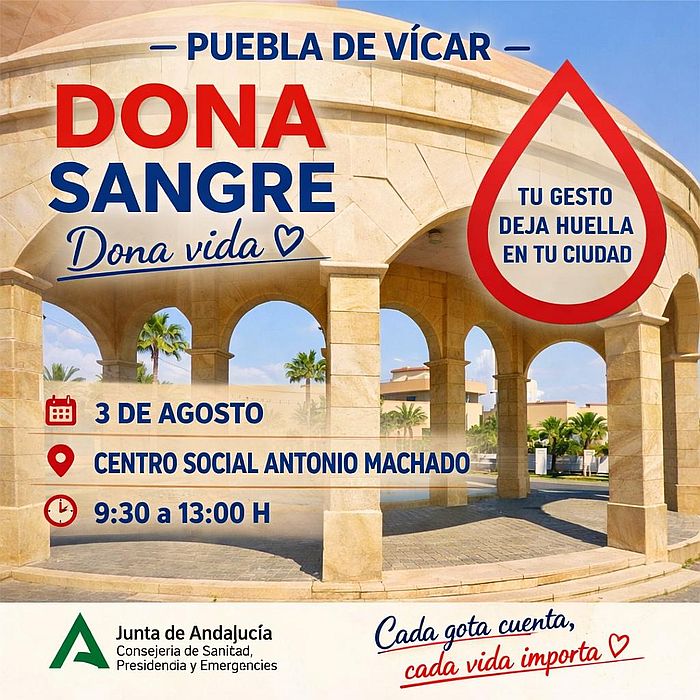 Puebla de Vicar extrancciones de sangre cartel anuncio
