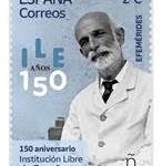 Correos emite un sello dedicado a los 150 años de la Institución Libre de Enseñanza